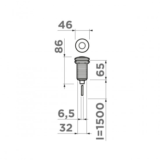 Пневматическая кнопка для измельчителя Omoikiri SW-01-GB